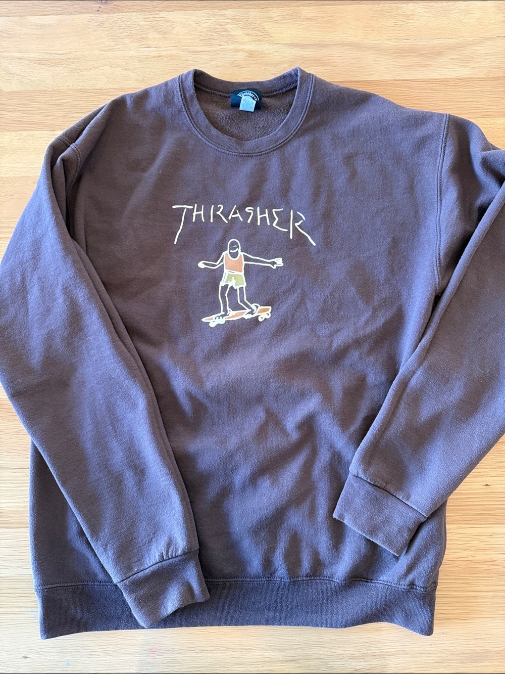 Thrasher x Gonz Logo Crewneck Sweatshirt - Dark Brown Size M